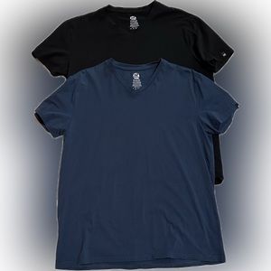 Bundled Mens V Neck Teeshirt. Size XL. Blue and black